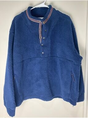 Alpine Design Womens XL Sherpa Snap Pullover Fleece Vintage Blue NWT